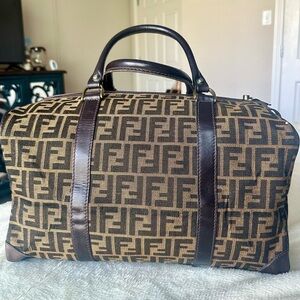Fendi Brown and Tan Travel Bag